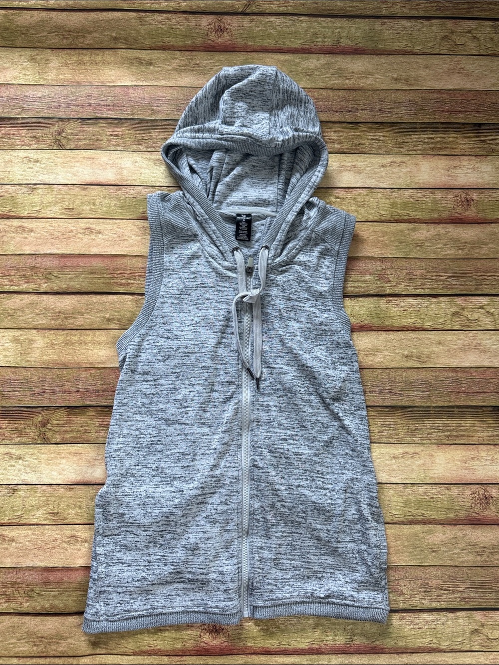 Active Life Gray Sleeveless Zip-Up Hoodie